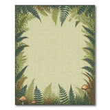 Lush Fern Fronds Mushroom Border Green Rug