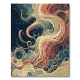 Swirling Octopus Tentacles Blue Teal Area Rug