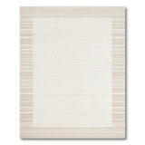 Cream Beige Striped Border Area Rug