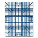Blue Grid Geometric Modern Area Rug