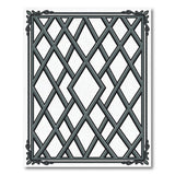 Elegant Grey Lattice Trellis Area Rug