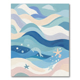 Dolphin Wave Blue Teal Coastal Area Rug