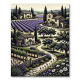 Provence Lavender Fields Rustic Farmhouse Rug