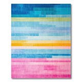 Vibrant Multi-Color Striped Geometric Multi-color and Patterns Area Rug