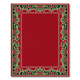 Festive Holly Berry Border Red Area Rug