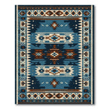 Teal Navajo Geometric Southwestern Rug
