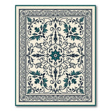 Ornate Traditional Persian Ornate Teal Medallion Persian Area Rug