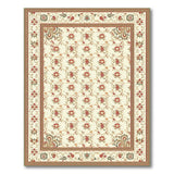 Traditional Persian Beige and Neutral Ivory Red Floral Persian Area Rug