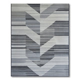 Modern Geometric Grey Chevron Rug