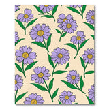 Purple Purple Daisy Floral Pattern Area Rug