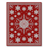 Red Snowflake Persian Area Rug