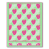 Whimsical Pink Strawberry Pattern Area Rug