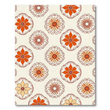 Orange Scalloped Floral Medallion Area Rug