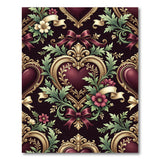 Opulent Baroque Hearts Floral Area Rug