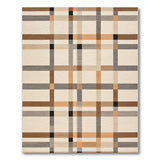 Modern Plaid Check Area Rug in Brown Neutral Tones