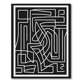 Black White Geometric Abstract No. 2 Area Rug