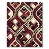 Elegant Red Ornate Geometric Area Rug