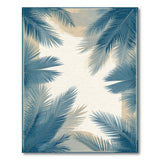 ODIKA Washable Vintage Tropical Palm Leaf Area Rug, Low Pile Non-Slip Coastal Rug