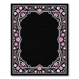 Traditional Persian Ornate Pink Floral Border Area Rug