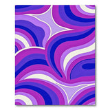 Vibrant Purple Wave Geometric Area Rug