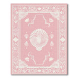Pink Scallop Shell Coastal Beach Rug