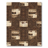 Vintage Postcard Brown Area Rug