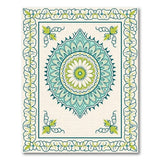 Blue and Teal Teal Mandala Floral Area Rug