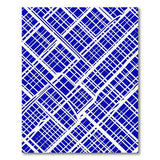 Geometric Modern Navy Blue Geometric Grid Area Rug