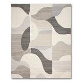 Grey Abstract Grey Geometric Area Rug