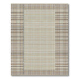 Brown Plaid Border Beige Area Rug