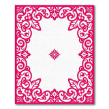 Ornate Pink Floral Lace Border Rug