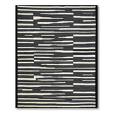 Modern Black White Geometric Striped Area Rug
