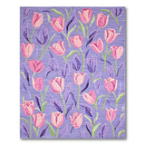 Floral Vintage Purple Pink Tulip Floral Area Rug