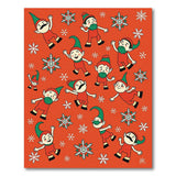 Jolly Elves Snowflakes Red Area Rug