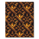 Rustic Campfire Crossed Logs Area Rug