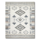Cream Gray Southwestern Geometric Area Rug