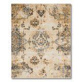 Distressed Beige Persian Medallion Area Rug