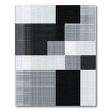 Black White Geometric Block Area Rug
