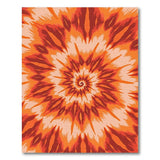 Vibrant Orange Spiral Tie-Dye Area Rug