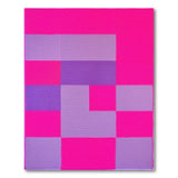 Vibrant Pink Purple Geometric Block Rug