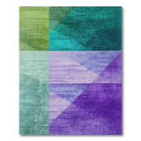 Teal Green Purple Geometric Modern Rug