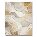 Fluid Wave Abstract Beige Neutral Area Rug
