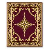 ODIKA Washable Vintage Medallion Area Rug, Low Pile Non-Slip Burgundy/Gold Traditional Rug