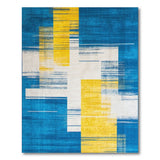Geometric Modern Bold Blue Yellow Geometric Abstract Area Rug