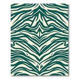 Green Emerald Green Zebra Stripe Area Rug
