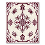 Elegant Maroon Floral Medallion Area Rug
