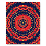 Vibrant Red Mandala Boho Area Rug
