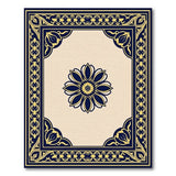 Navy Gold Ornate Floral Persian Area Rug