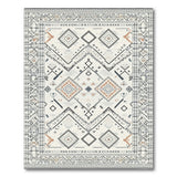 Beige and Neutral Beige Grey Geometric Southwestern Area Rug