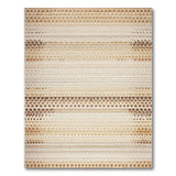 Southwestern Tan Beige Geometric Striped Area Rug